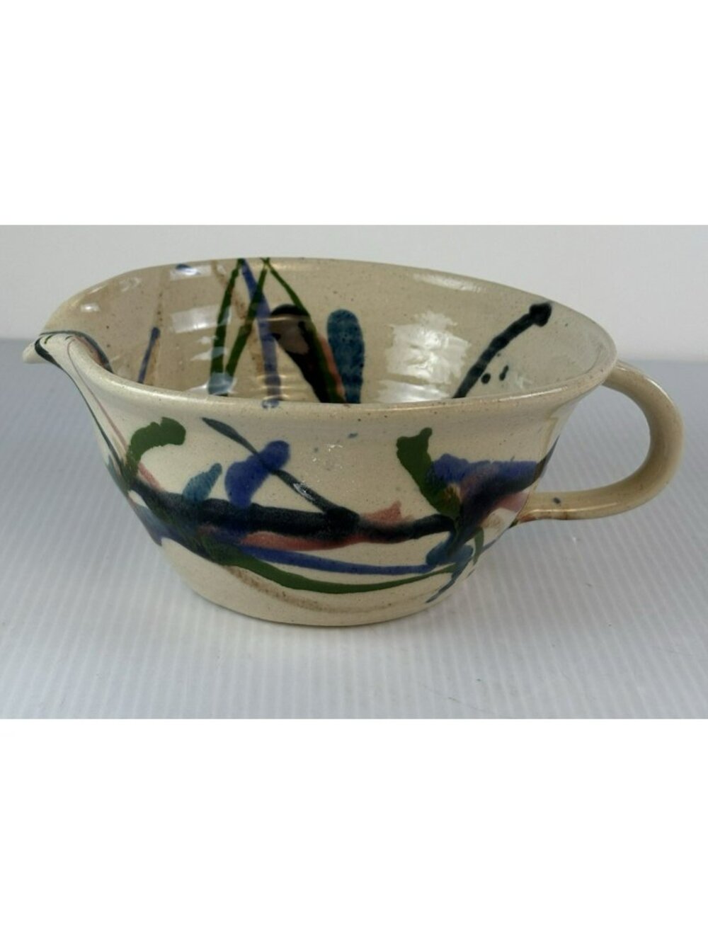 Batter Bowl Art Pottery DERRICK GARROU Signed Dated Black Mountain NC 2000